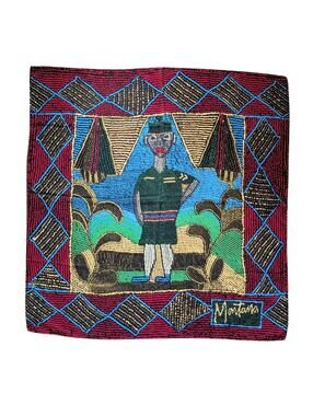 Vintage Claude Montana Square Silk Scarf